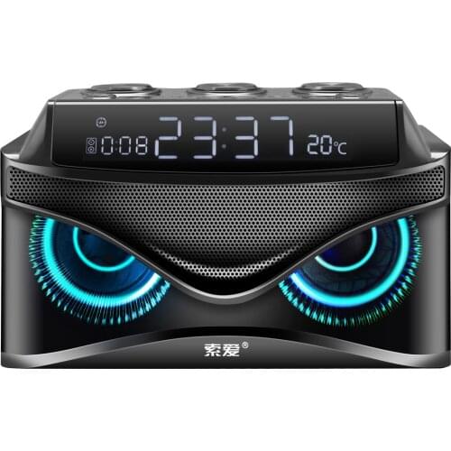 Soaiy S68 Wireless Speaker Portable Bass Alarm Clock FM Radio Support TF Card Picnic Dance Bluetooth Outdoor Subwoofer Sound Box