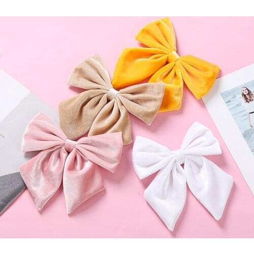 Big Bows Hair Clips for Baby Girls Velvet Hairpins Infant Barrette Autumn Hair Accessories Kids Party Side Clip Hairgrips