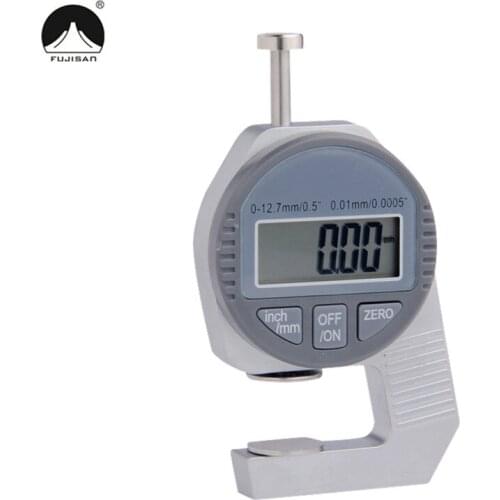 FUJISAN Digital Thickness Gauge 0-12.7mm/ 0.01 Electronic Thickness Gauge For Paper Leather Cloth Measuring Tool