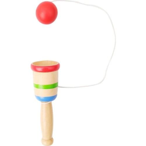 Wooden Toy Coordination Game Sword Juggling Ball Skills Wooden Skill Educational Toy For Children