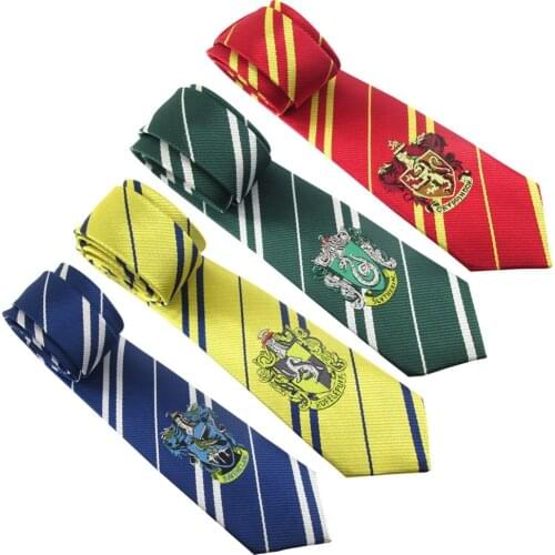 4Pcs Adults&child Magic school logo pattern tie Potter College Style Cosplay ecktie Party Supplies kids Birthday Gift toy