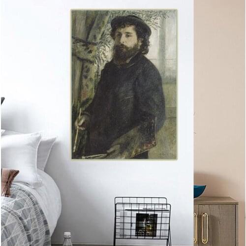 Citon Pierre Auguste Renoir《Claude Monet》Canvas Art Oil Painting Famous Art Poster Picture Wall Decor Home Interior Decoration