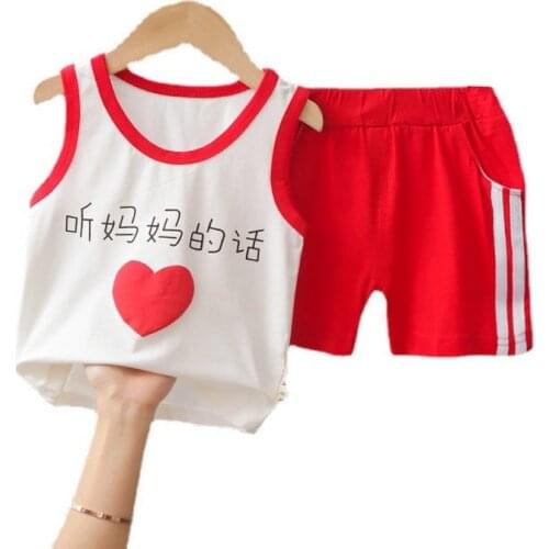 New Summer Baby Girl Clothes Suit Children Boys Cotton Vest Shorts 2Pcs/Sets Toddler Sport Casual Costume Infant Kids Tracksuits