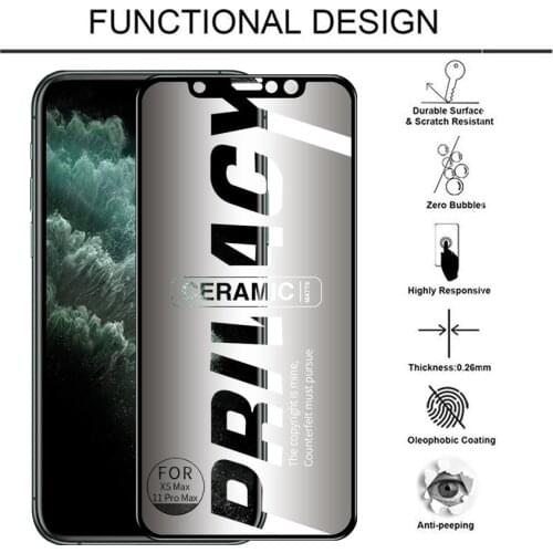 Full Cover Matte Soft Ceramic Privacy Tempered Glass For iPhone 11 Pro XS Max X XR 8 7 6 6S Plus SE 2020 Glass Screen Protector