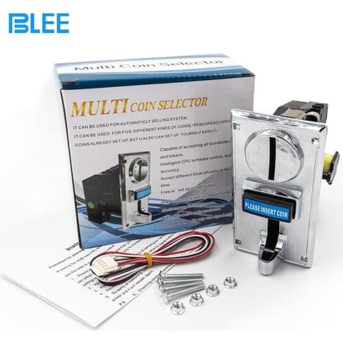 Multi Coin Acceptor Alloy panel CPU Programmable 6 Type Coin Validator Electronic Selector Mechanism for Vending Washing Machine