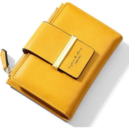 Fashion Wallet Women Small Pu Leather Lady Purse Zipper Coin Pocket Simple Casual Women Purse Short Designer Female Wallet