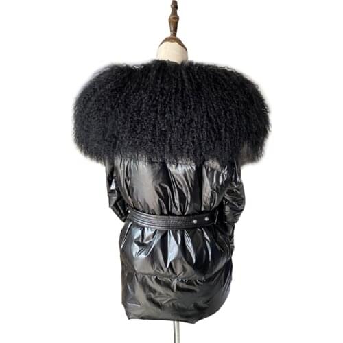 Natural Real Tibet Sheep Fur Collars Winter Womens Down Coat Jacket Hat Collar Winter Warm Fur Scarf Mongolian Lamb Fur Shawl