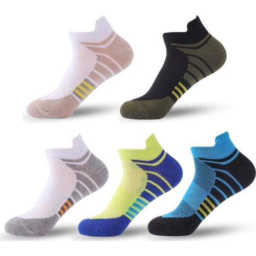 5 Pairs Quality Cotton Mens Short Socks Summer Breathable Mesh Sports Ankle socks Heel guard 2020 Newest Socks For Man Sox