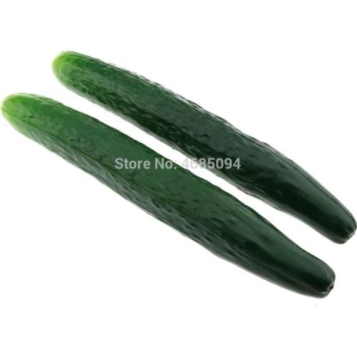 Gresorth 2pcs Soft PU Artificial Lifelike Cucumber Fake Vegetable Home Kitchen Food Toy Decoration