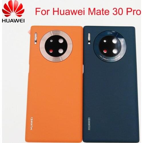 Original Huawei Mate 30 Pro Battery Back Cover Leather Rear Door Housing Case For Mate 30Pro Repair Parts With Camera Lens Frame