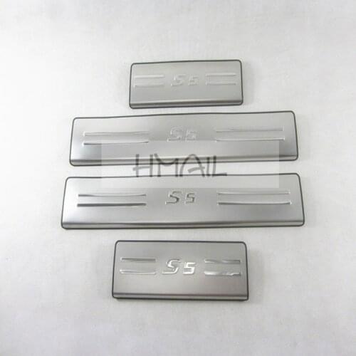 Door sill strip for 13-17 JAC REFINE S5 stainless steel Threshold trim welcome pedal exterior decorat strip body protect sticker