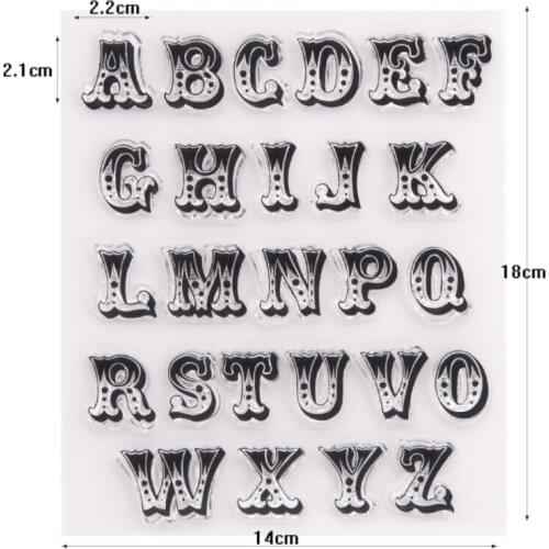 English Alphabet Transparent Clear Silicone Stamp Seal Cutting DIY Scrapbooking Rubber Stamping Coloring Diary Decor Reusable