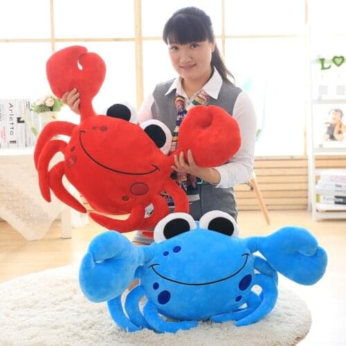 1pc 55cm Staffed Cute Crab Plush Pillows Creative Birthday Gift Cartoon Steamed Crab Plush Toys Kids Doll Sofa Cushion