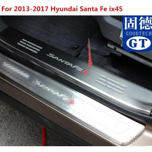 High quality 304 stainless steel internal Scuff Plate/Door Sill For 2013-2017 Hyundai Santa Fe ix45