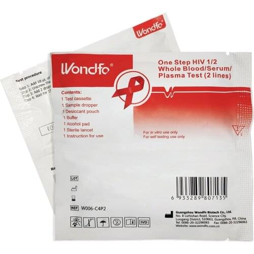Wondfo 5 Test One Step HIV 1/2 Whole Blood/Serum/Plasma Test Privacy Privacy Fast Shipping