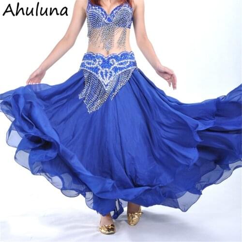 100D Free Shipping 3 Layers Belly Dance Swing Stage Leafroll ATS Performance Show Costume For Women D050