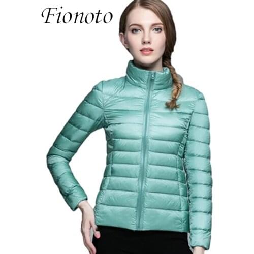Portable Windproof Down Coat Women Winter Coat 2021 New Ultra Light White Duck Down Jacket Slim Women Winter Puffer Jacket