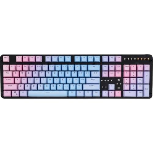 104 Keys/set Rainbow blue enchantress keyboard keycap PBT Two-color translucent OEM height For cherry axis Backlit keycaps