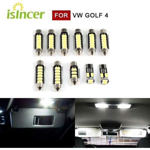 11PCS Premium LED Interior Light for VW Golf 4 Convertible Variant Plus 1999 to 2006 size 25mm 32mm 38mm 41mm