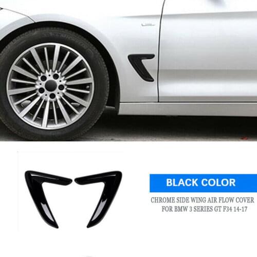 2x Chrome Side Wing Air Flow Fender Vent Cover For BMW 3 Series GT F34 14-17