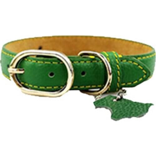 20PCS / LOT Leather Quality Dog Collar Pet Supplies Cat Collar Adjustable Hand-Stitched Collar