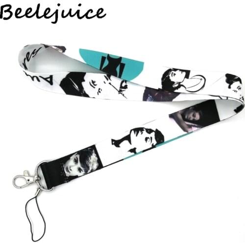 24pcs Audrey Hepburn Neck Lanyard keychain Mobile Phone Strap ID Badge Holder Rope Key Chain Keyrings cosplay Accessories Gift