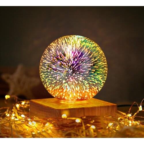 Atmosphere 3D Lamp Desk Colorful Light Glass Lampshade Valentines Day Gift Fashion Leisure Personality Delicate Convenient