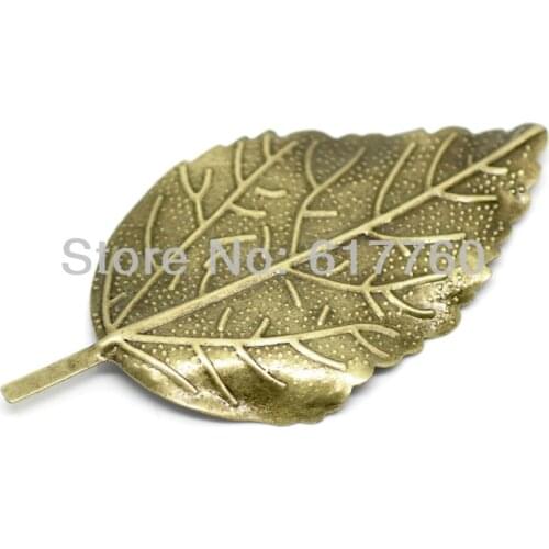 Free shipping-30Pcs Antique Bronze Filigree Leaf Connectors Embellishments DIY Jewelry Findings 6.6x3.3cm(2-5/8"x1-1/4") J0594