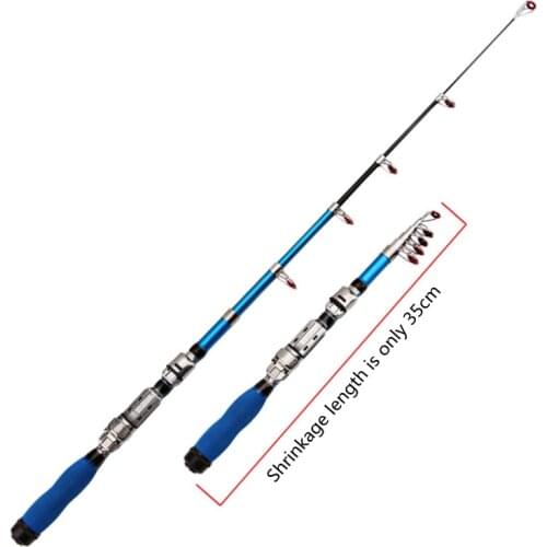 Brand Carbon Portable Telescopic Mini Sea Pole 1.0-2.3m Shrink Rotating Travel and Leisure Fishing Rod