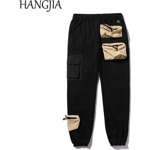 Urban Streetwear Cactus Jack Cargo Joggers Pants Harajuku Hip Hop Multi-pocket Loose Casual Cargo Sweatpants Men Women