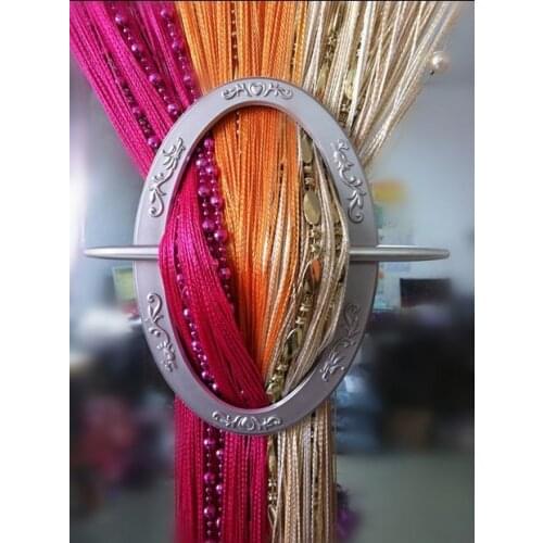 DECORATIVE CURTAIN HOLDBACKS, SET OF 2, WINDOW CURTAIN TIEBACKS, CURTAIN BROOCH,OVAL,4 colors free shipping HOT