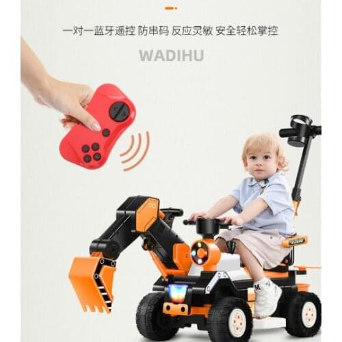 Childrens electric car toy engineering vehicle old toy battery dual drive with remote control knight excavator large