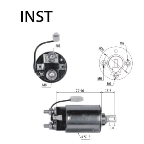 ELECTROMAGNETIC SWTICH SOLENOID FOR 12V 2.5KW 8218-24-760 8937-24-760 M371X33371 SB512F SB533F 693 821824760 SB512F SB533F