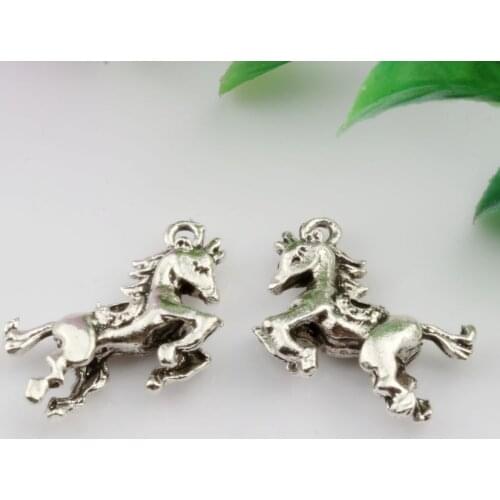 Hot sell ! 15 pcs Zinc Alloy 3D Horse Charms Pendants 18 x22mm DIY Jewelry (nm226)