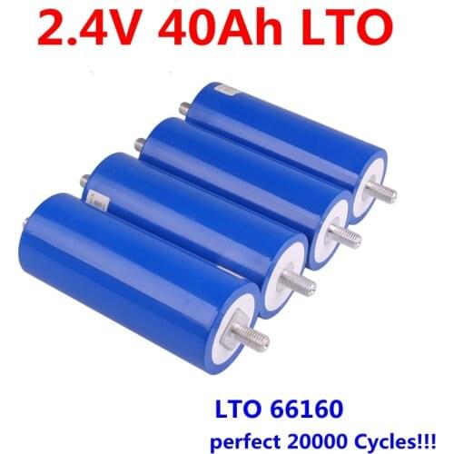 20000 cycles LTO 66160 2.3v 2.4v 40Ah Lithium titanate battery for 12V 24V Electric car solar power system battery pack diy