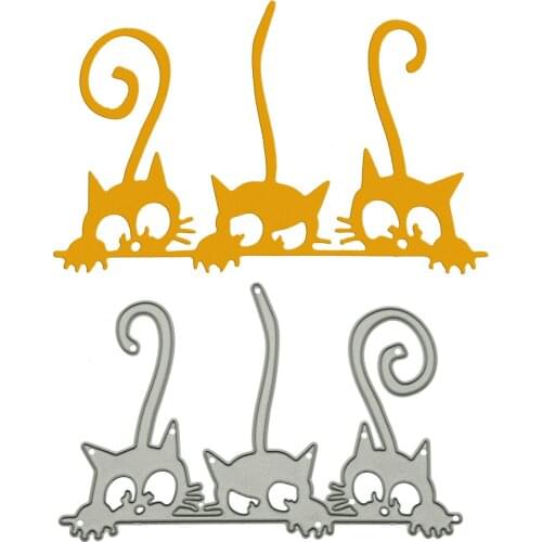 Cute Kitty Cats Pattern Metal Cutting Dies For Scrapbooking Card Photo Decorating Craft Paper Cutter Mold
