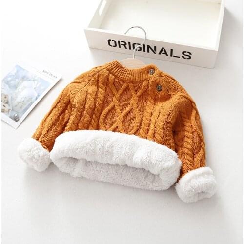 Fashion Baby Girls Winter Sweater Colthes 2021 Autumn Boys Children Clothing Pullover Knitted Solid Kids Sweaters Keep Warm