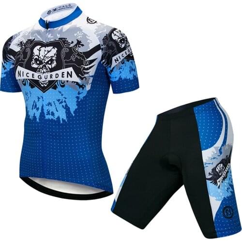 Mens Mountain Bike Jersey Breathable Short Sleeve Set Strap Bike Clothing Quick-drying Bike Shirt Sports Equipment Cycling Wear