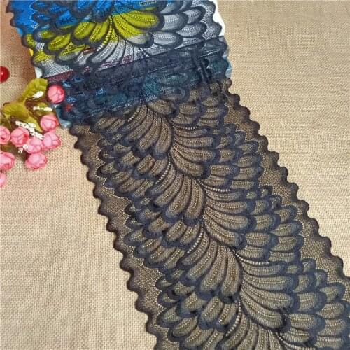 22.5cm soft elastic lace DIY handmade lace ribbon dress jacket bra decorative lace white cut E2820-3