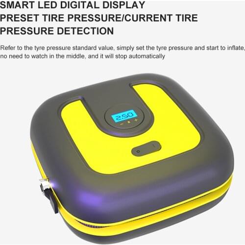 Dropshipping Portable Car Air Compressor Tire Inflator LED Digital Gauge 12V 120PSI 120W Air Pump for Car Motorcycles Bicycles