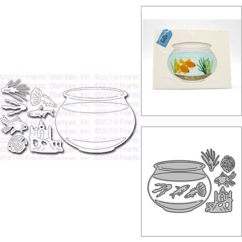 New Small Goldfish Tank Craft Embossing Mold 2021 Metal Cutting Dies for DIY Decorative Scrapbooking Album Card Making No Stamps