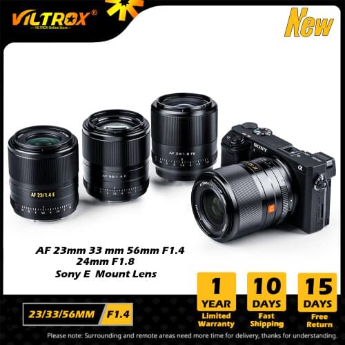 VILTROX 23MM 33MM 56MM F1.4 24MM F1.8 Auto Focus Large Aperture APS-C Lens for Sony Lens E Mount Camera Lens A9 A7RIV A7S A6600