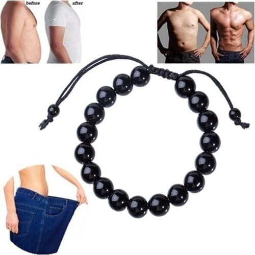 Obsidian Beaded Bracelet Natural Hematite Stone Anti Fatigue Weight Loss Bracelet Adjustable Fitness Bracelets 10mmn Wholesale