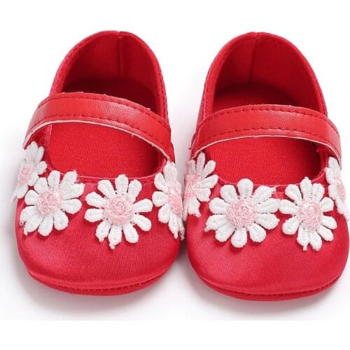 Newborn Baby Girl Shoes Baby Moccasins PU Soft Soled Flower Pink Cotton Shoes Infant Toddler First Walker for Baby 0-18 Months