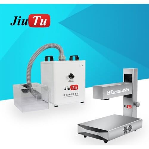 Jiutu Fiber Laser Engraving DIY Logo Marking For iPhone Back Glass Laser Machine With Fume Extractor