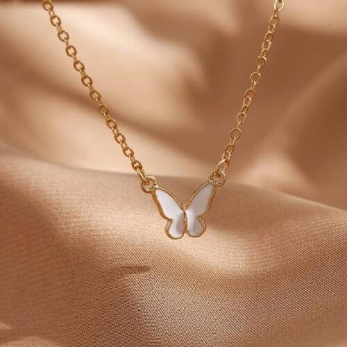 Cute Butterfly Pendant Necklace for Women Girls Butterflies Pendant Choker Necklaces Jewelry Gift
