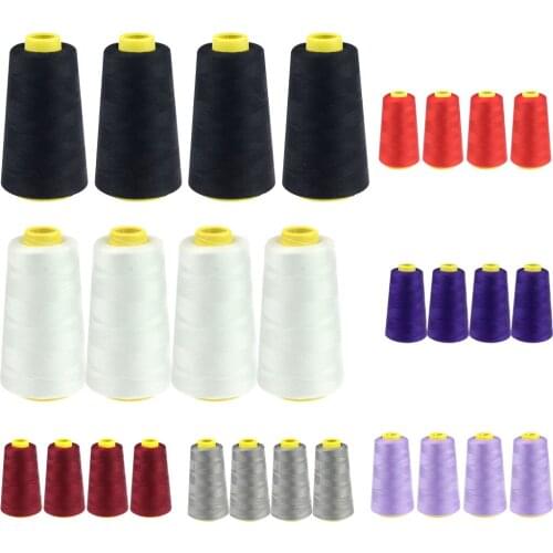 Household Color Polyester Sewing Thread Craft Patch Steering-wheel Color Polyester Sewing Thread Pagoda Thread 4PC 2300 Yards