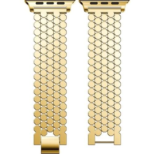 Fashion Stainless Steel Apple Watchband Metal Fish Scale iPhone Watch Band 38mm 40mm 42mm 44mm for iWatch Series 1/2/3/4/5/6