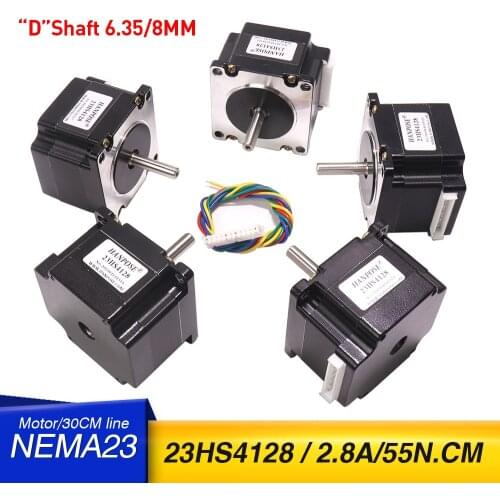 Nema23 stepper motor 6.35mm 2.8A 41mm 57 stepper motor 23HS4128 4-wire for 3D Medical machinery accessories