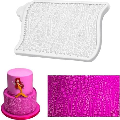 Chocolate Candy Paste SugarCraft Mould Pearls Seaweed Silicone Fondant Cake Mold Birthday Bubbles Pattern